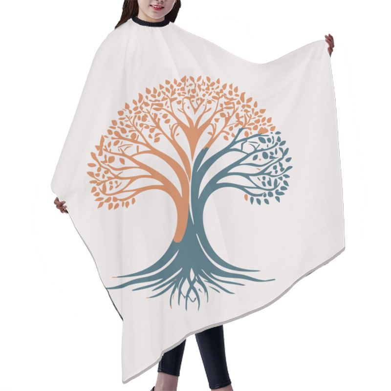 Personality  Abstract Tree Illustration Art Design For Social Media Template Backgrounds. Hair Cutting Cape