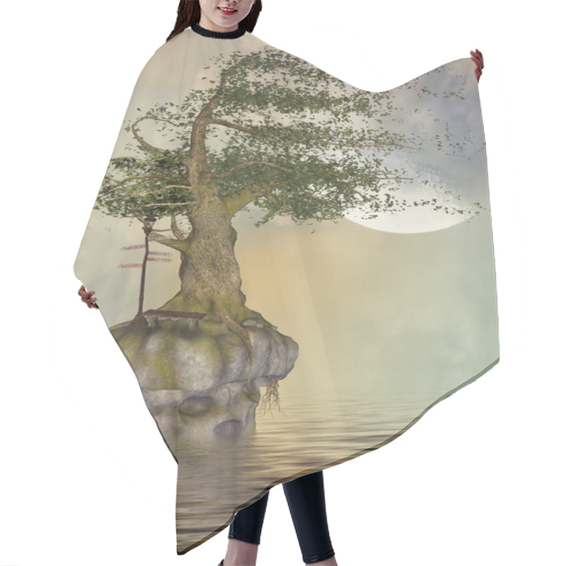 Personality  Fantasy Landscape Hair Cutting Cape