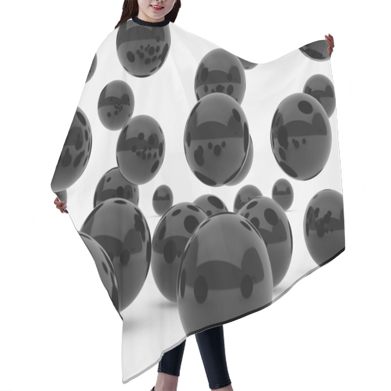 Personality  Black Balls Hair Cutting Cape