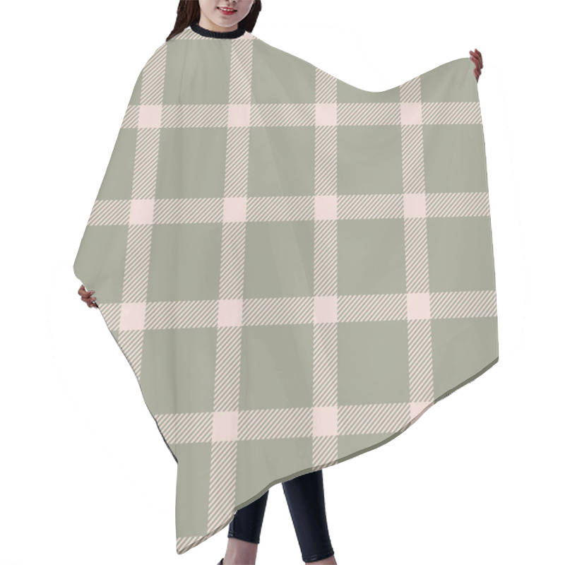 Personality  Elegant Sage Green And Blush Pink Plaid Pattern.  Perfect For Textile Design, Website Backgrounds, Or Crafting Projects.  Subtle, Sophisticated, And Versatile Design. Hair Cutting Cape