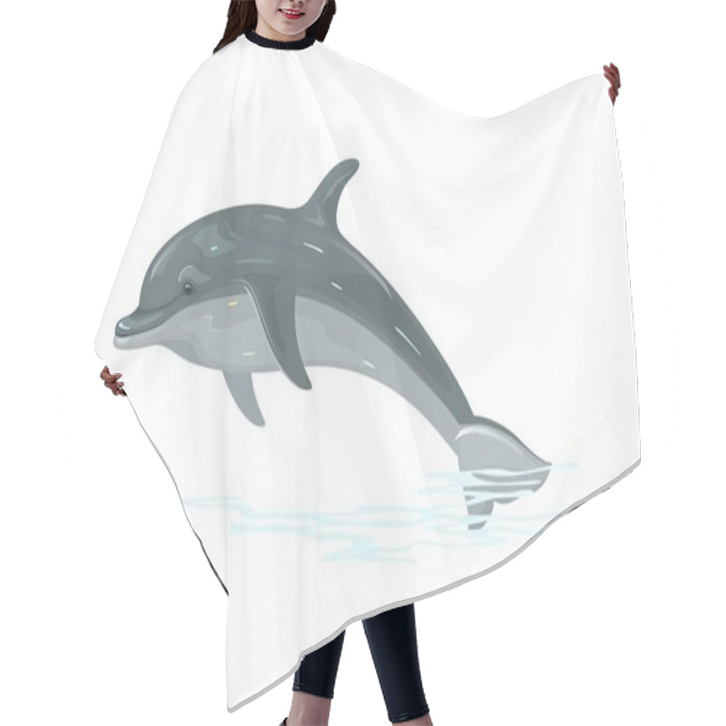 Personality  Dolphin Is Aquatic Mammal Within The Infraorder Cetacea. Highly Social, Intelligent Marine Animal. Hair Cutting Cape