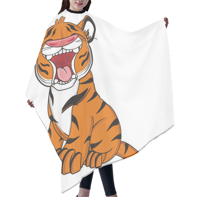 Personality  Cute Orange Tiger Hair Cutting Cape