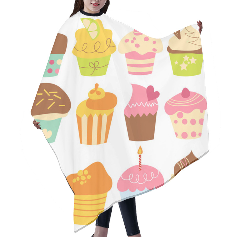 Personality  Cute Cupcakes Set Hair Cutting Cape