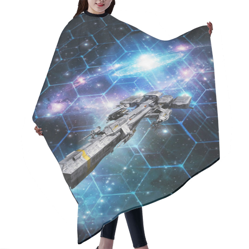 Personality  Spaceship And Space Tactical Grid Hair Cutting Cape