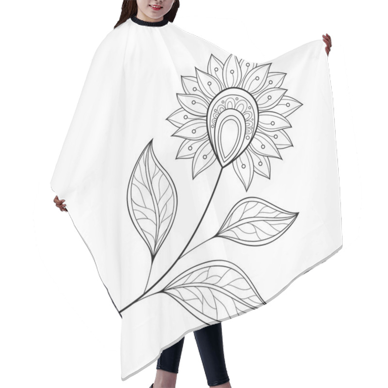 Personality  Beautiful Monochrome Contour Flower Hair Cutting Cape