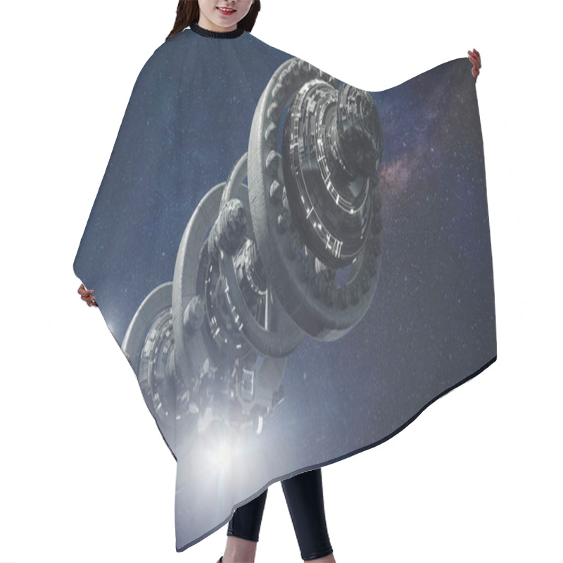 Personality  3d Render Ufo Alien Spaceship Hair Cutting Cape