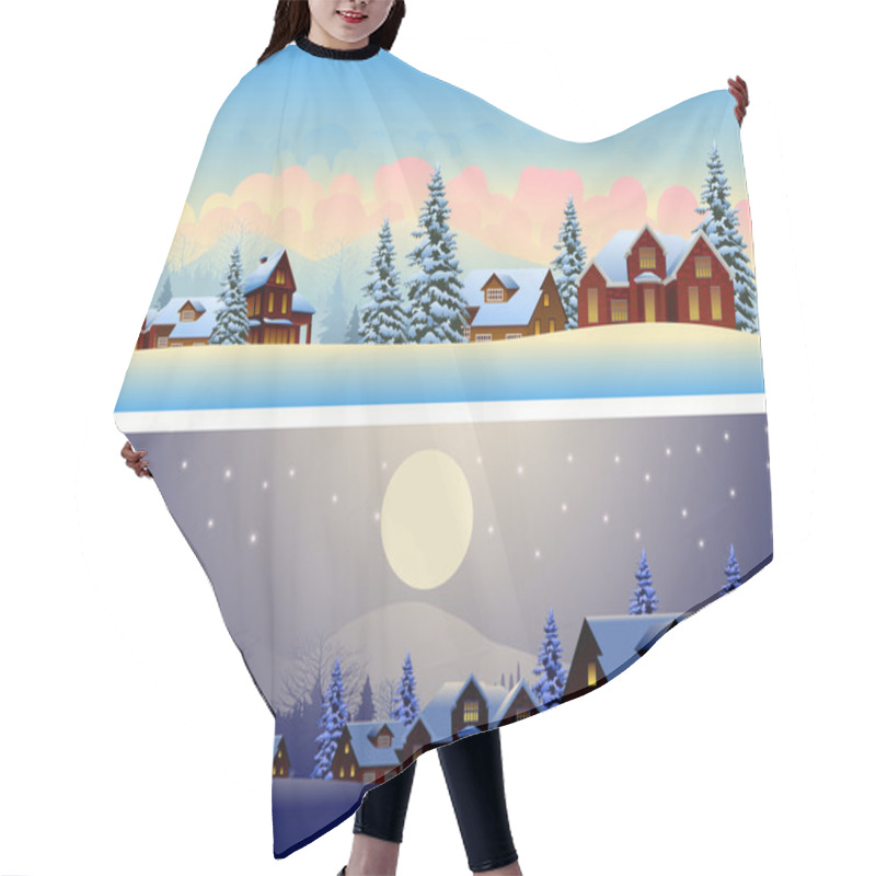 Personality  Beautiful Winter Landscapes Hair Cutting Cape