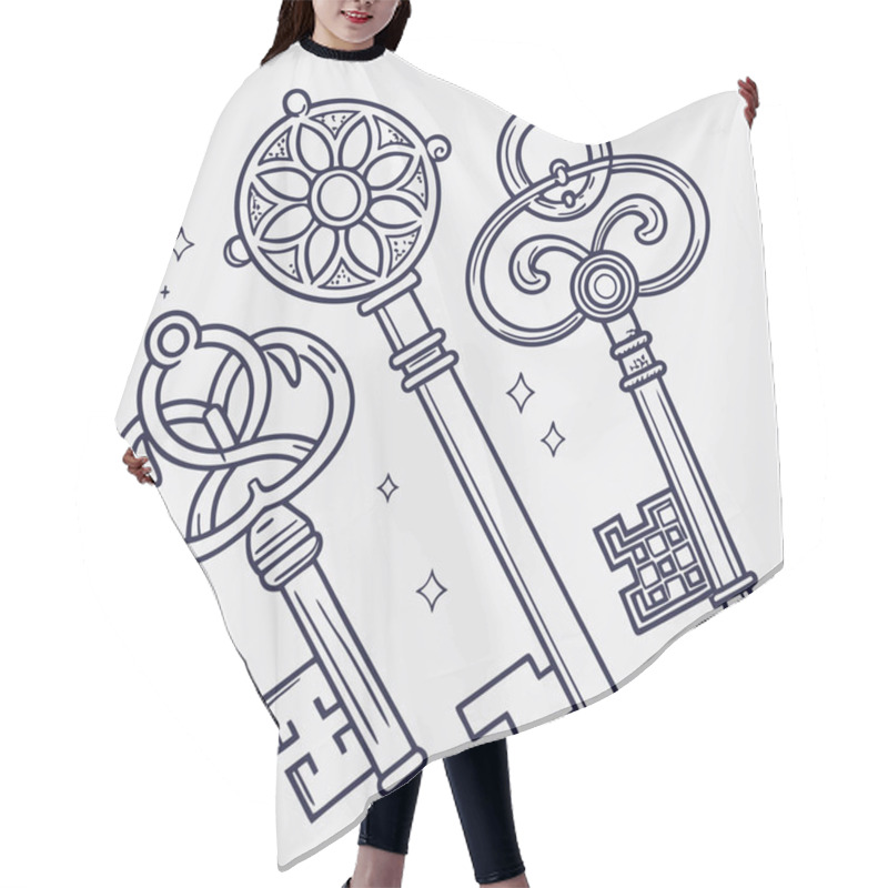 Personality  A Creative Vector Featuring Encrypted Keys Arranged In Intricate Geometric Designs, Symbolizing Digital Security And Encryption. Hair Cutting Cape