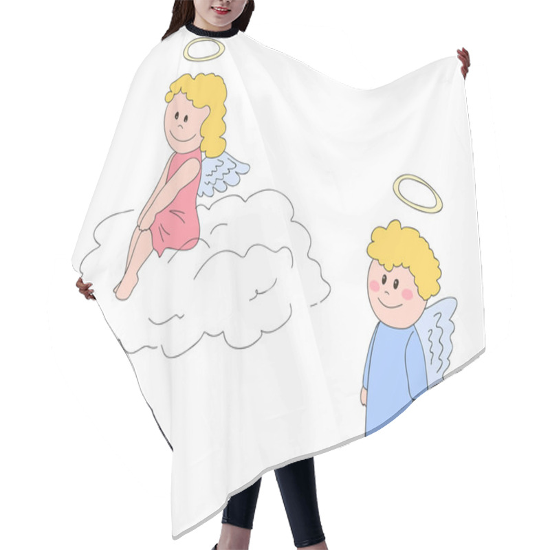 Personality  Angels- Boy And Girl - Valentine's Day Concept Hair Cutting Cape