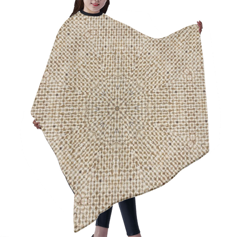 Personality  Pattern Symmetry Textile Kaleidoscope Background. Brown. Hair Cutting Cape