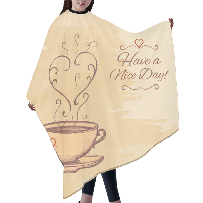 Personality  Nice Day With Cup Of Tea Hair Cutting Cape