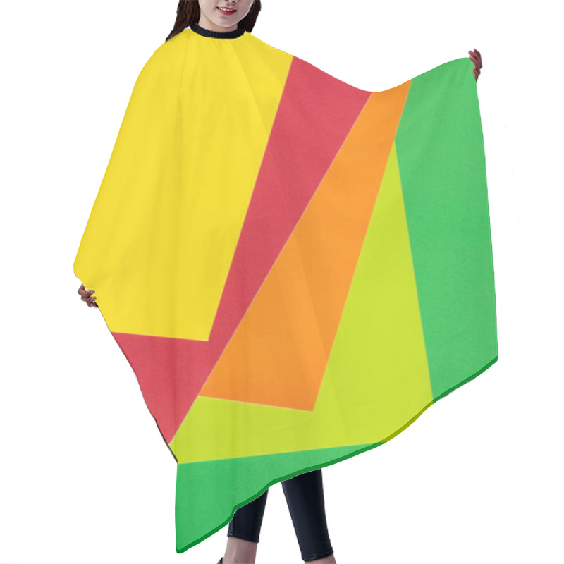 Personality  Simple Background With Yellow, Red, Orange And Green Paper Sheets Hair Cutting Cape