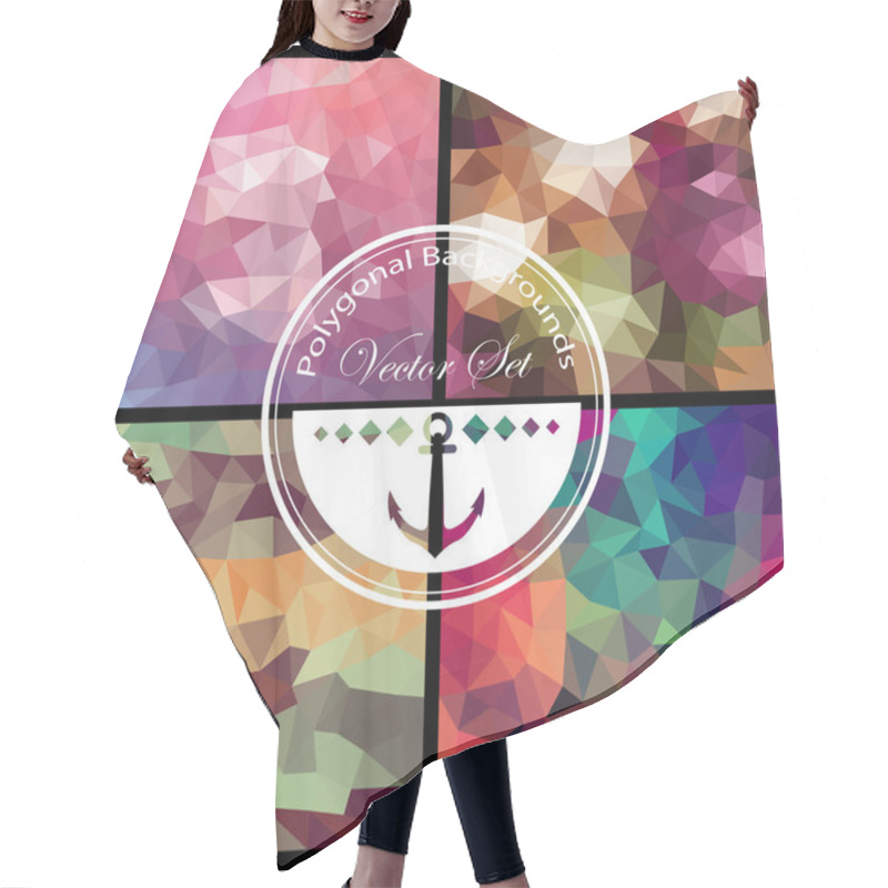 Personality  Set Of Polygonal Backgrounds Hair Cutting Cape