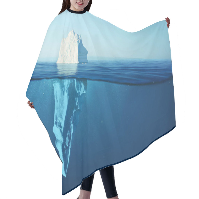 Personality  Iceberg In Clear Blue Water And Hidden Danger Under Water. Iceberg - Hidden Danger And Global Warming Concept. Floating Ice In Ocean. Copyspace For Text And Design Hair Cutting Cape