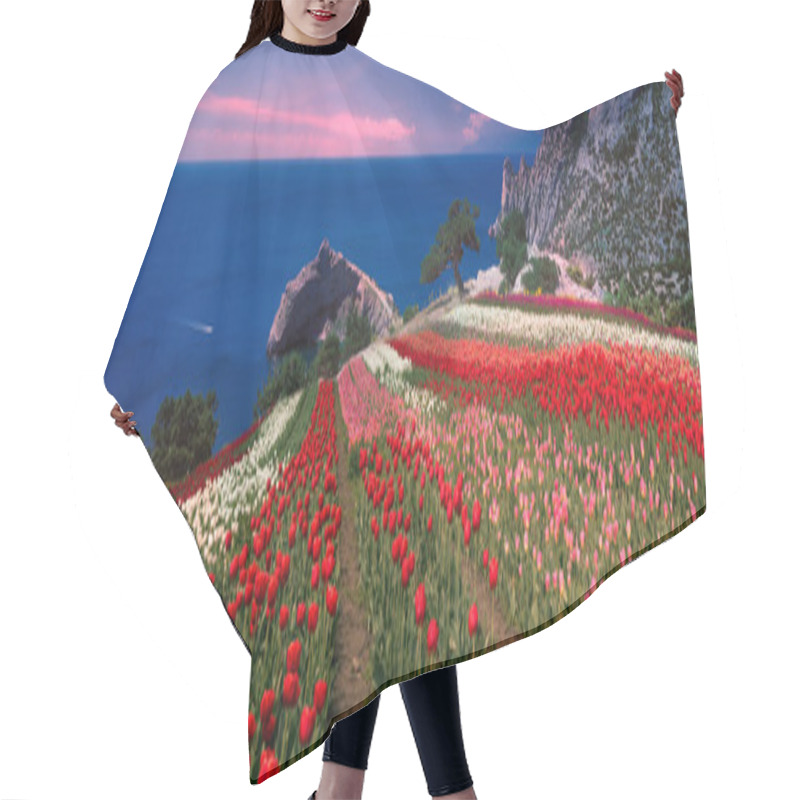 Personality  Tulips In Crimea At Sunrise Hair Cutting Cape