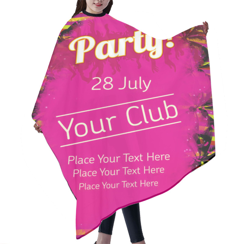 Personality  Summer Party Flyer Vector Template Hair Cutting Cape