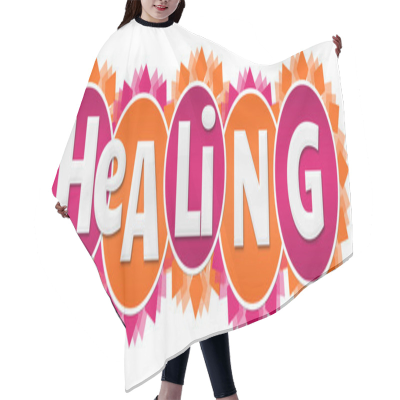 Personality  Healing Text Written Over Pink Orange Background. Hair Cutting Cape