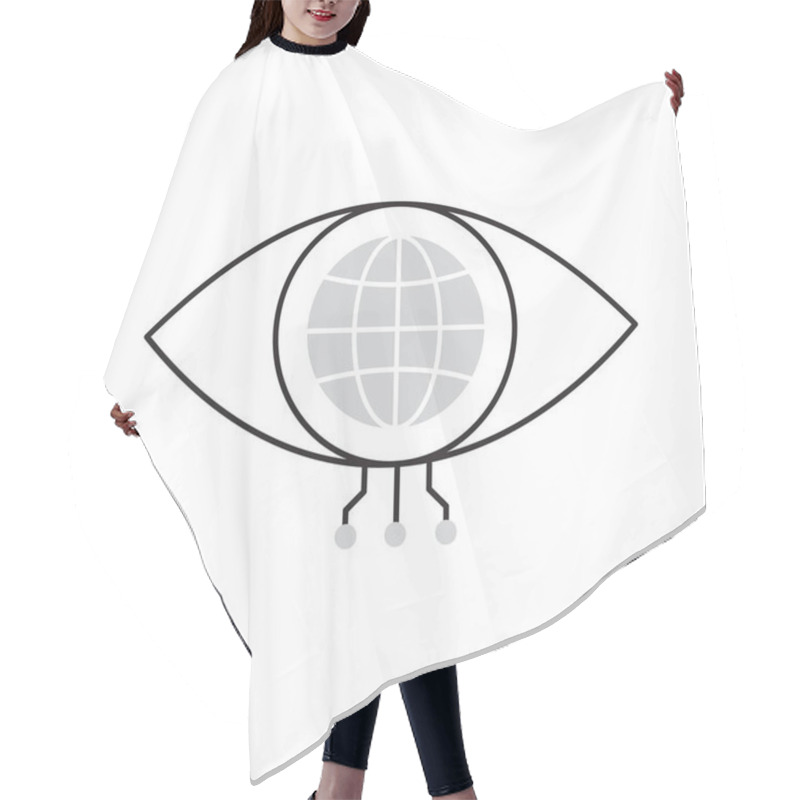 Personality  AI-Powered Global Visual Recognition Eye Vector Icon Design Hair Cutting Cape