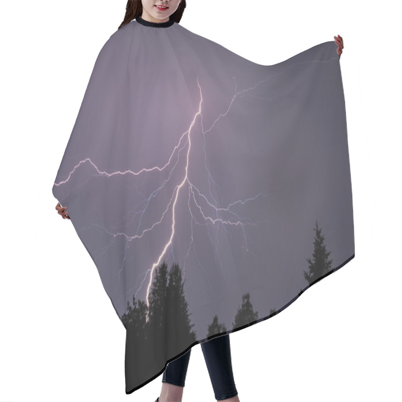 Personality  Lightning Sihouettes Trees Hair Cutting Cape