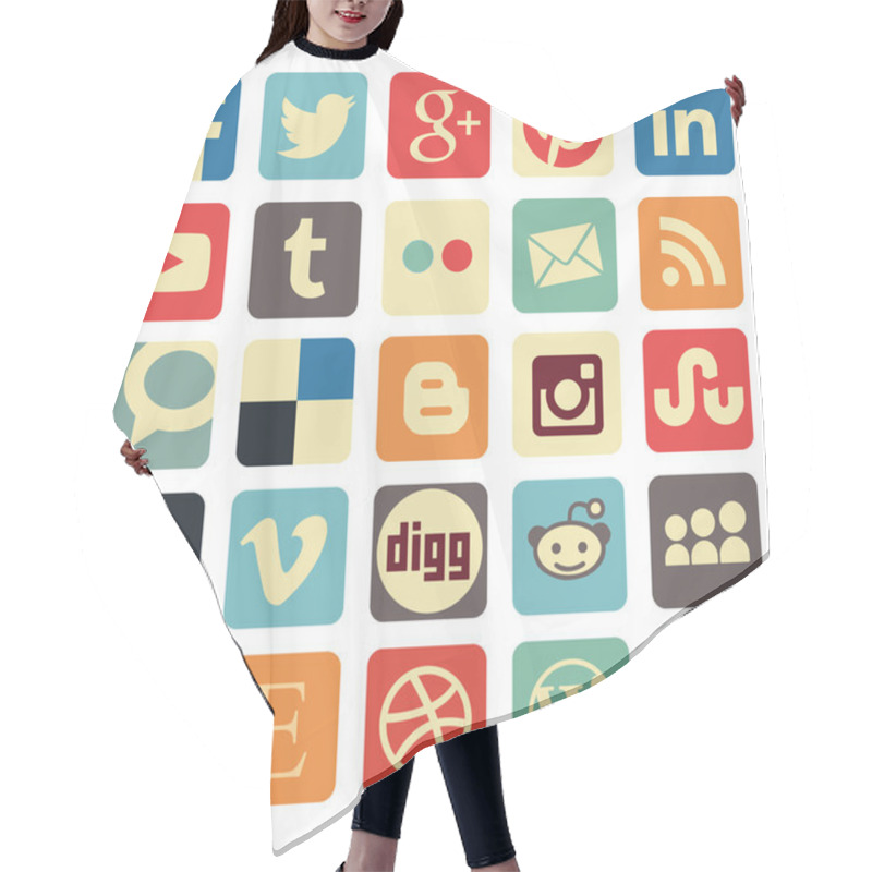 Personality  Simple Social Media Icon Retro Style Hair Cutting Cape