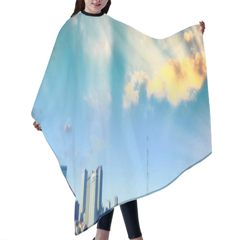 Personality  Sunset Sky Over New Orleans. Aerial View Of City And River. Hair Cutting Cape