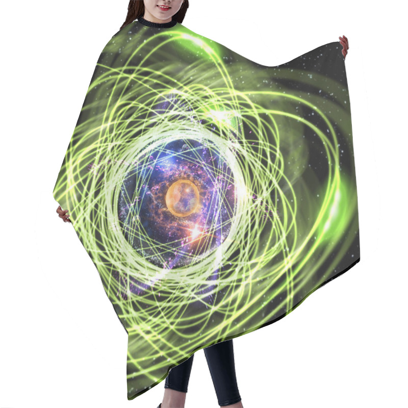 Personality  Atomic Particle 3D Illustration Hair Cutting Cape