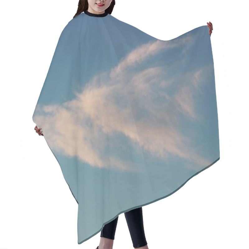 Personality  A Solitary Cloud Gracefully Captures The Vibrant Hues Of The Sunset, Glowing With Shades Of Orange, Pink, And Purple Against A Clear Blue Sky Hair Cutting Cape