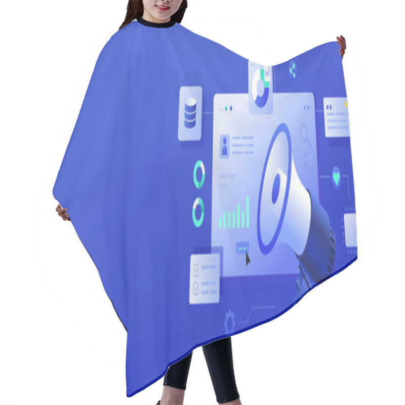 Personality  Digital Marketing Data Analytics Banner Hair Cutting Cape