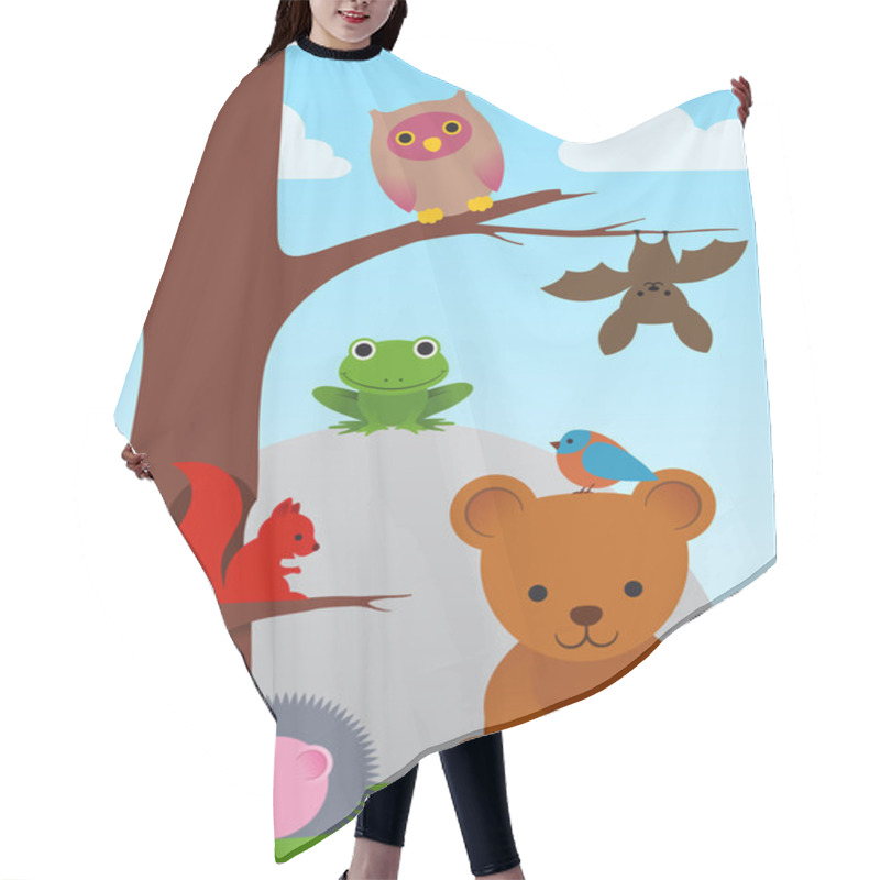 Personality  Cartoon Animal Collection Hair Cutting Cape