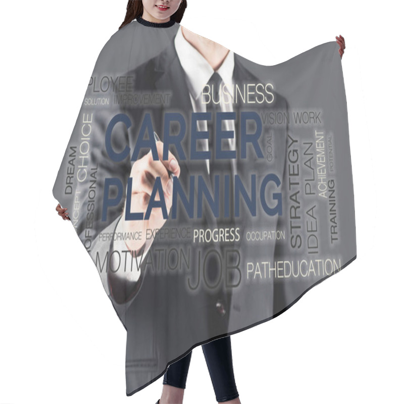 Personality  Businessman Writing On Glass Panel Hair Cutting Cape