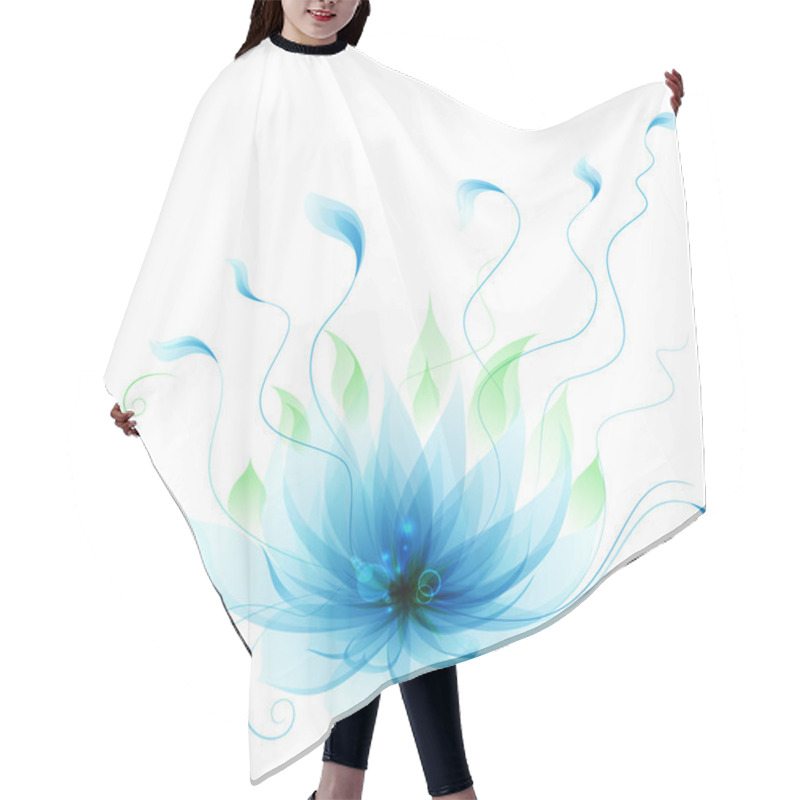 Personality  Abstract Vector Blue Lotus Flower Hair Cutting Cape