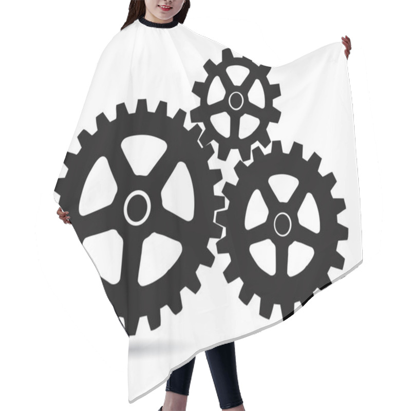 Personality  Gears On A White Background Hair Cutting Cape