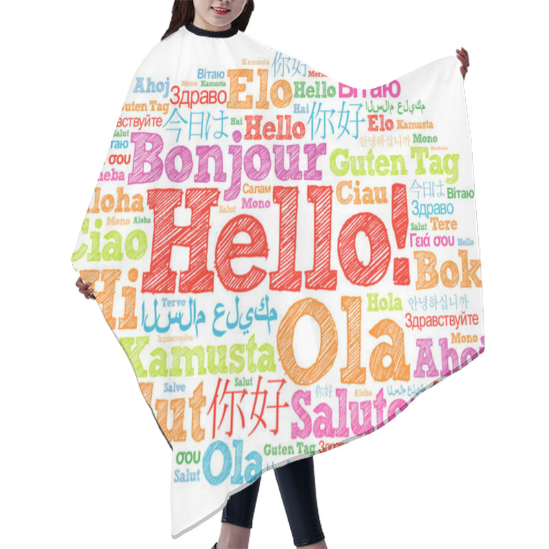 Personality  Hello Word Cloud In Different Languages Hair Cutting Cape