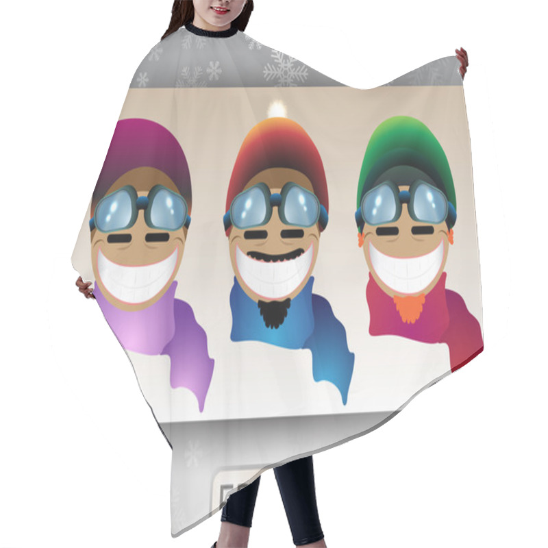 Personality  Winter Themed Big Grim Faces Hair Cutting Cape