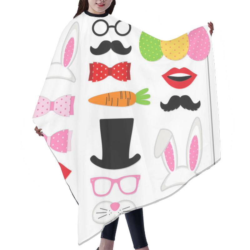 Personality  Cute Easter Photo Booth Props As Set Of Party Graphic Elements Of Easter Bunny Costume As Mask, Ears, Eggs, Carrot Etc Hair Cutting Cape