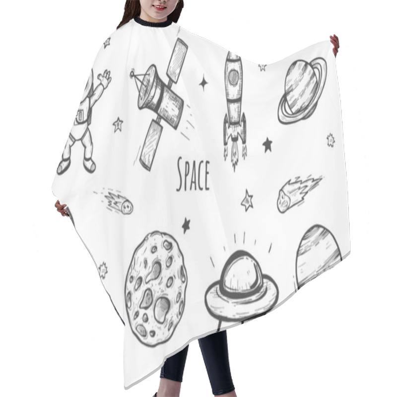 Personality  Space, Planet And Cosmic Equipment Set Hair Cutting Cape