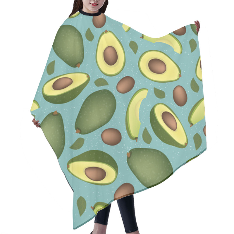 Personality  Seamless Background From A Ripe Avocado With Seeds. Pattern. Hair Cutting Cape