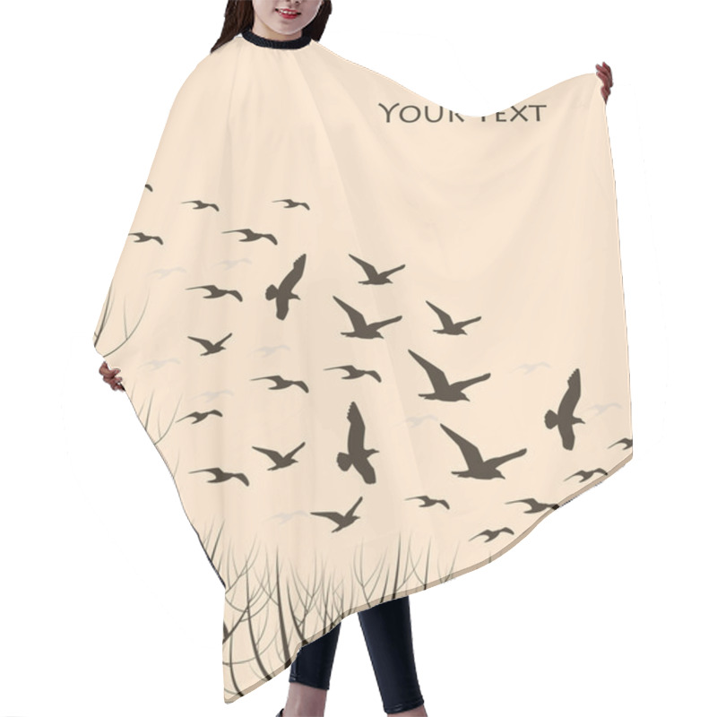 Personality  Flying Birds, Silhouettes Hair Cutting Cape