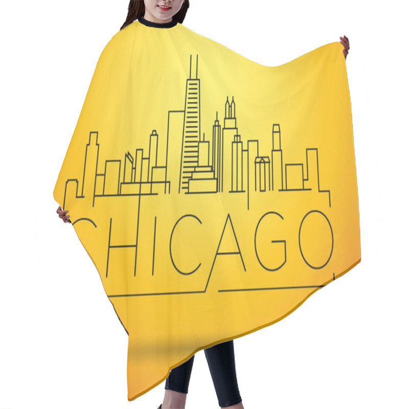 Personality  Linear Chicago City Silhouette Hair Cutting Cape