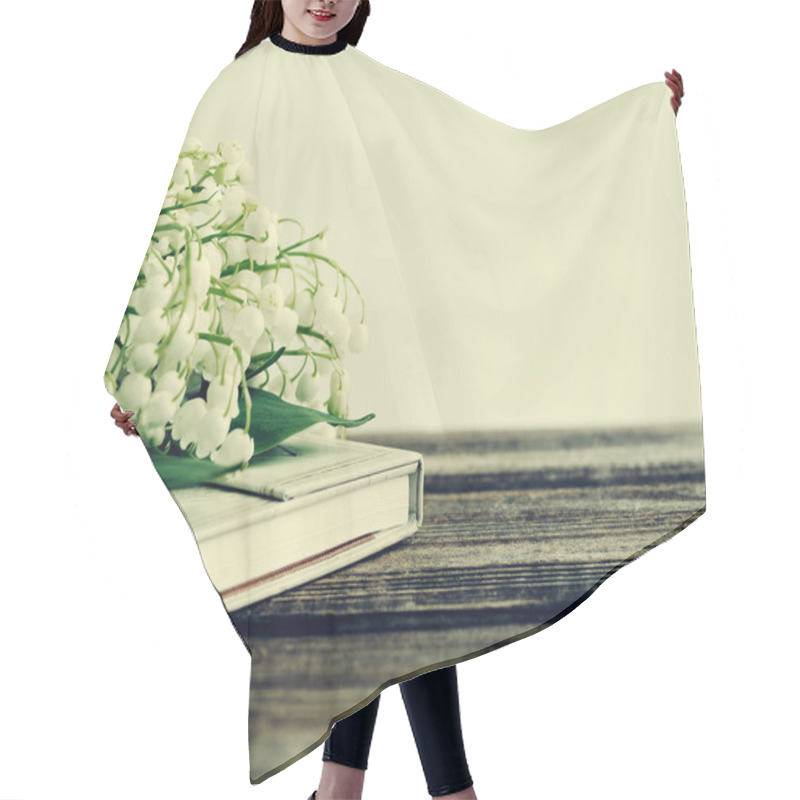 Personality  Bouquet Of Lilies Of The Valley And Notebook  Hair Cutting Cape