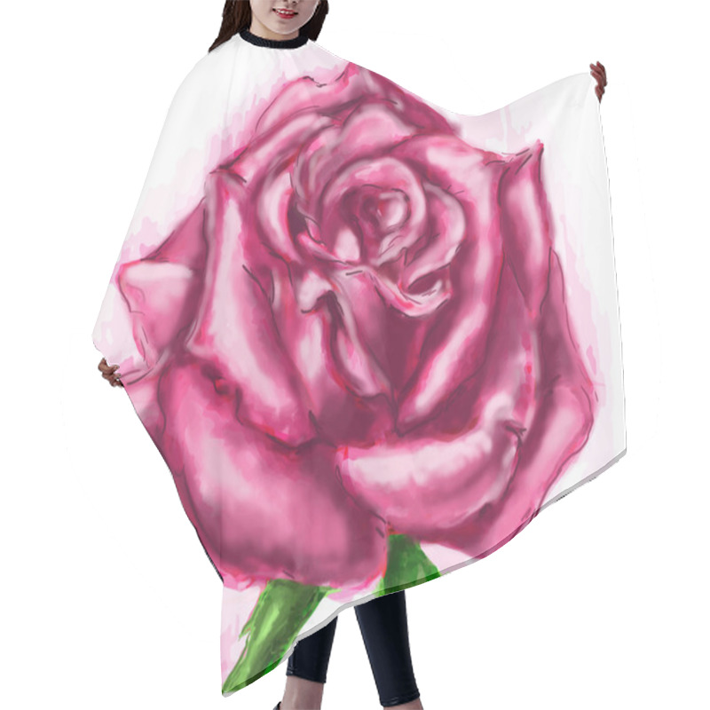 Personality  Purple Rose Vector Пурпурная векторная роза Hair Cutting Cape