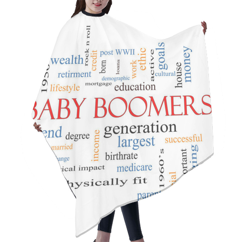 Personality  Baby Boomers Word Cloud Concept Hair Cutting Cape