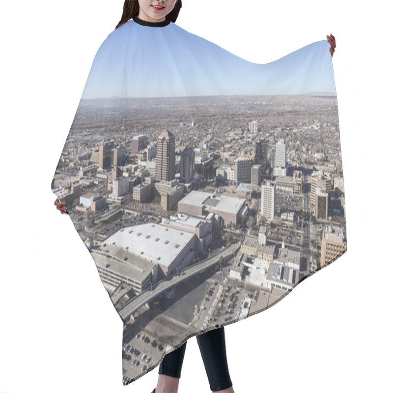 Personality  Albuquerque New Mexico Downtown Aerial Hair Cutting Cape