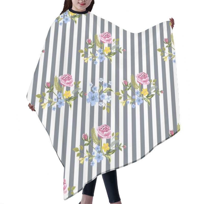 Personality  Seamless Floral Pattern Hair Cutting Cape