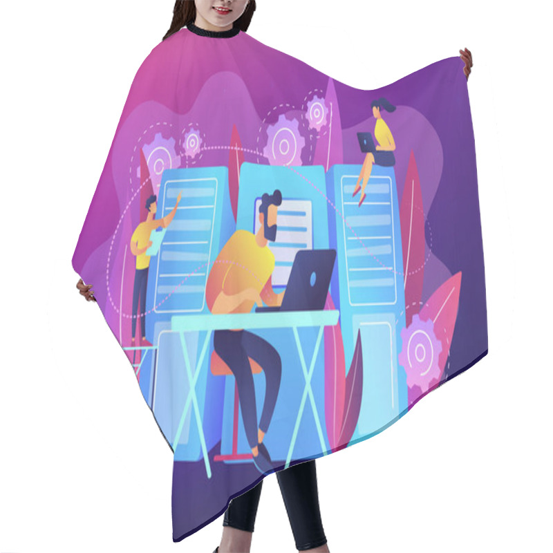 Personality  System Administration Concept Vector Illustration Hair Cutting Cape