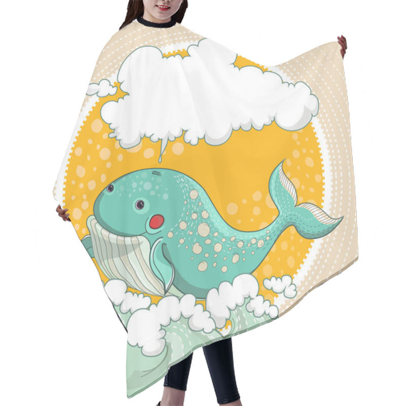 Personality  Cartoon Smiling Whale Hair Cutting Cape