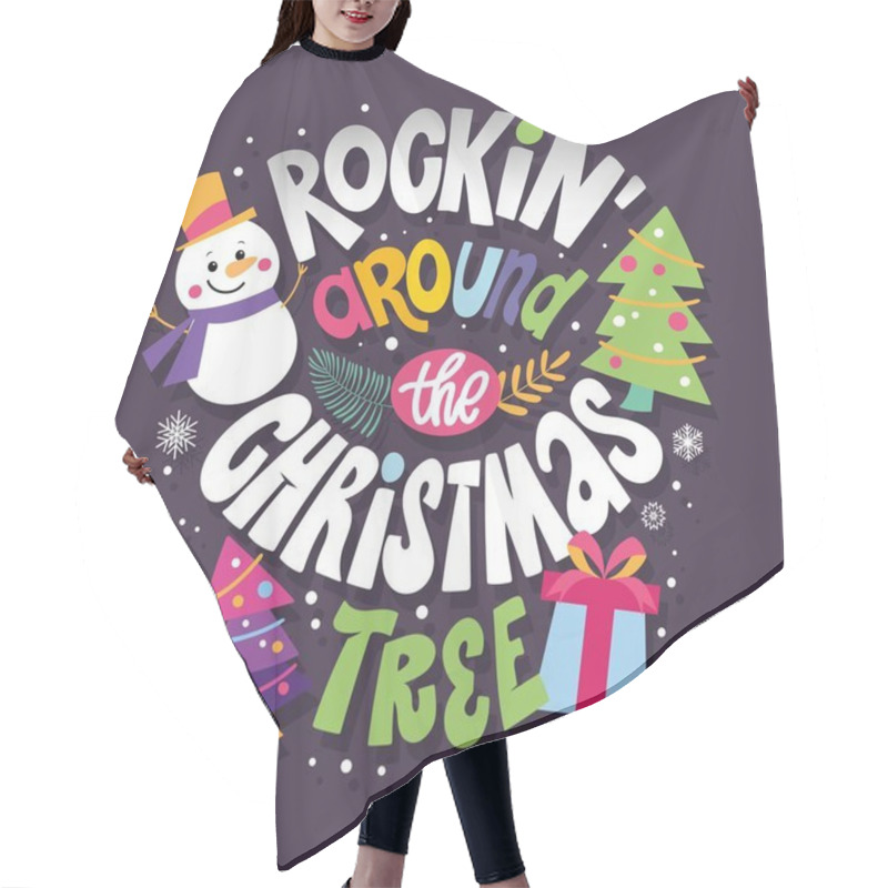 Personality  Happy Holidays - Cute Hand Drawn Lettering Set. Merry Christmas And Happy New Year. Seasons Greetings. Christmas Vibes. Hair Cutting Cape