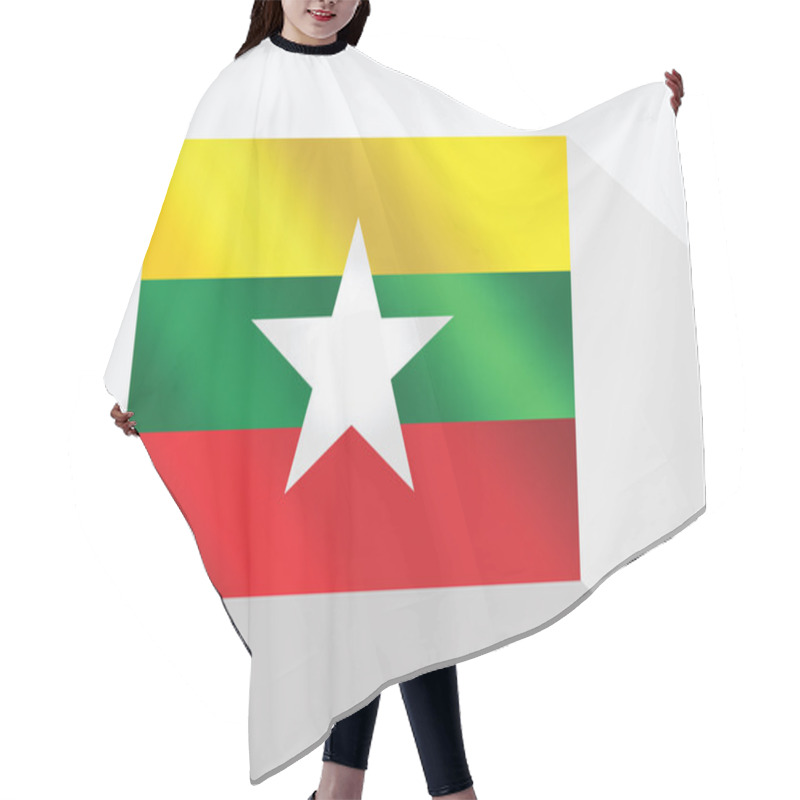 Personality  Union Of Myanmar Or Burma Flag Hair Cutting Cape