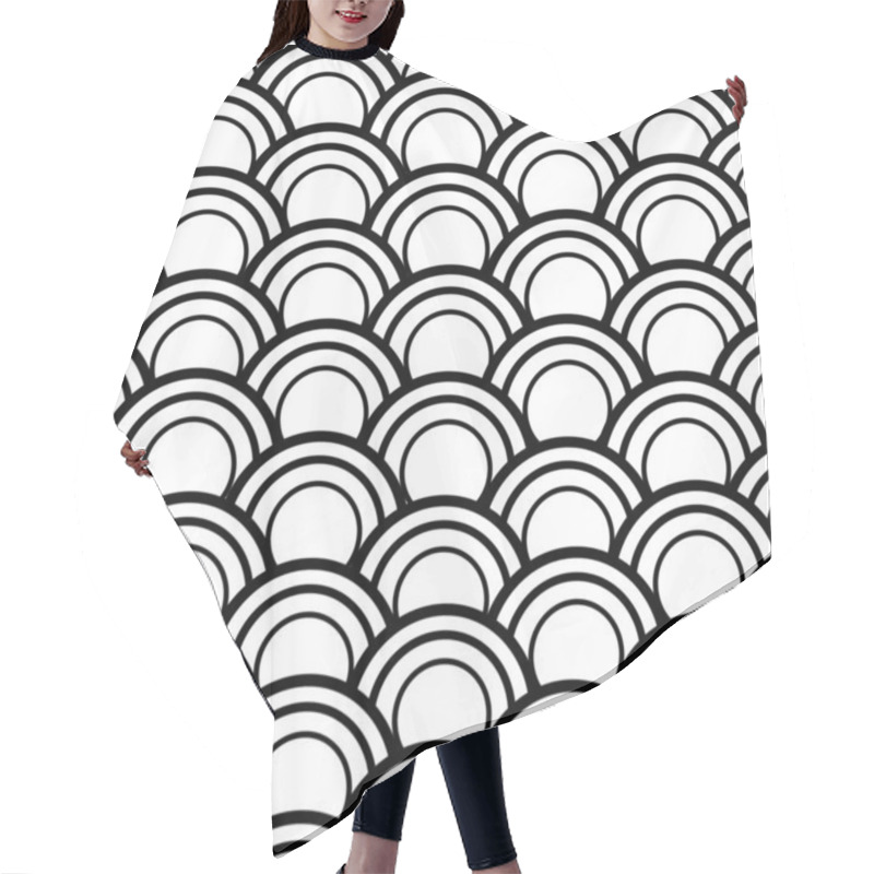 Personality  Seamless Abstract  Fish Scale Pattern Hair Cutting Cape