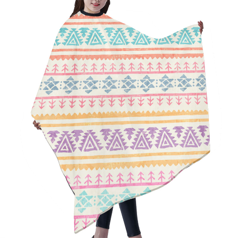 Personality  Tribal Seamless Pattern With Archaic Geometric Ornament Hair Cutting Cape